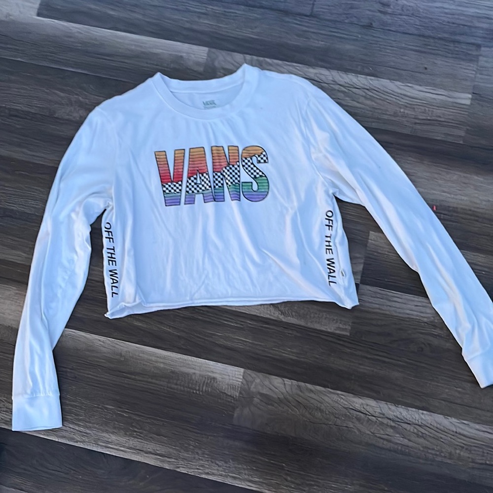 white vans crop top